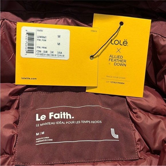 NWT Lole Faith 650 Fill Down Jacket - Picture 9 of 16